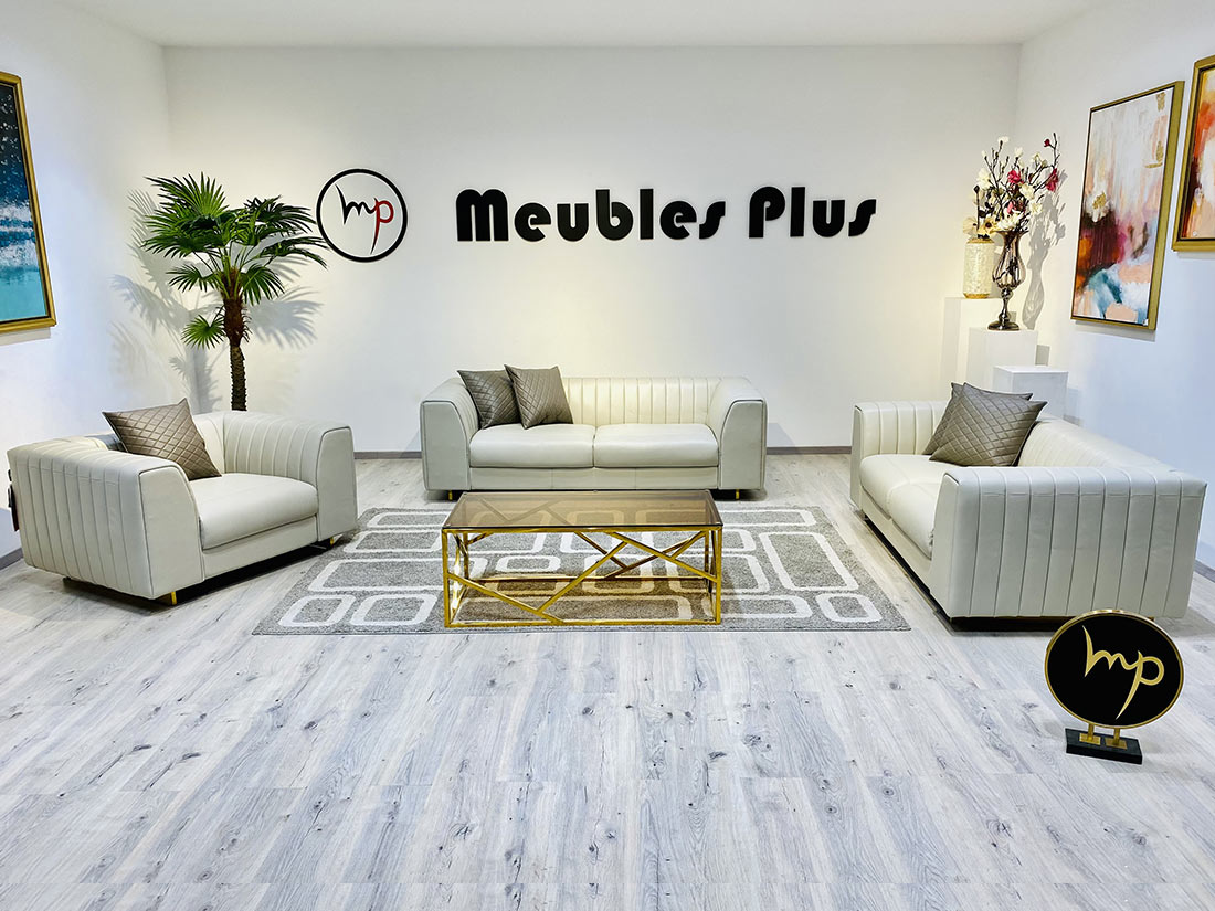 Salon L en véritable cuir Italien – MeublesPlus